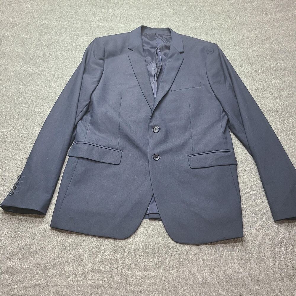 Calvin Klein Blazer Mens Large Navy Infinite Slim Fit 2 Button Sport Coat Jacket